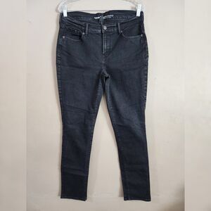 Old Navy Womens Curvy Fit Skinny Jeans Size 8 Black Mid Rise Stretch